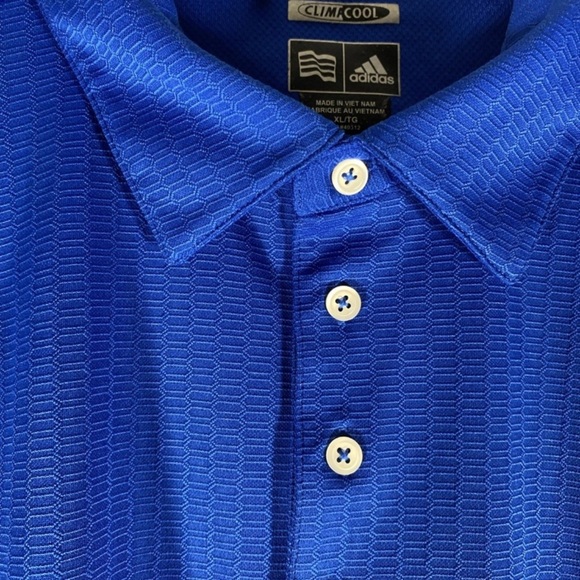 Adidas Polo Shirt Men's XL Blue Golf Performance Climacool Athletic Activewear - Picture 4 of 10